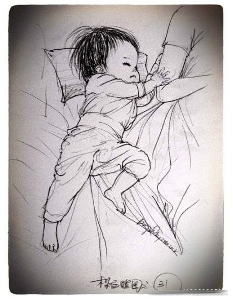 爸爸画女儿"百睡图"走红网络 被赞超有爱