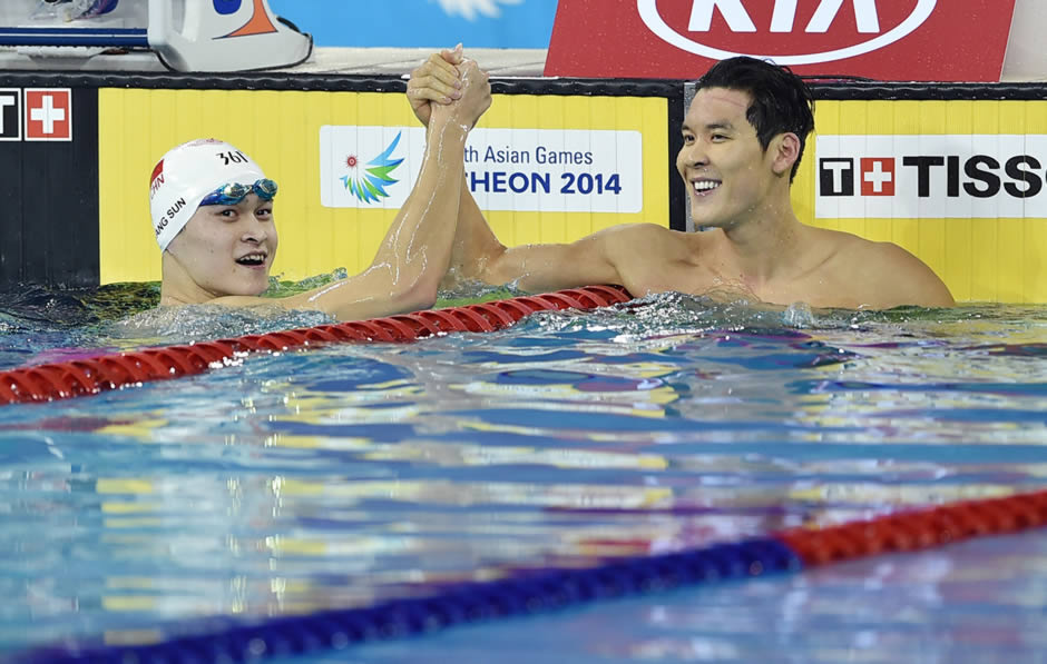 孙杨朴泰桓无缘游泳首金 - 中国选手 亚运会 冠