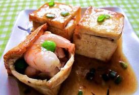 夏季养胃菜 虾仁豆腐盒