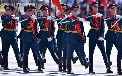 外军方队参加胜利日阅兵分列式