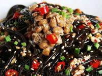 家庭自制营养纳豆凉拌蕨根粉