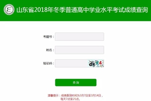 山东省2018年冬季普通高中学业水平考试成绩今起查询