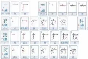 小学一二年级语文700个汉字的正确书写顺序表