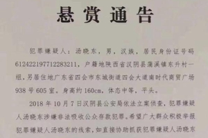 陕西汉阴警方悬赏百万追捕犯罪嫌疑人？回应：悬赏金额属实