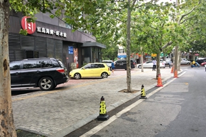 开海酒店摆几个墩子就占一溜马路？交警：属占用公共道路