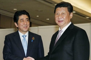 日本首相安倍晋三表示要将日中关系推向新阶段