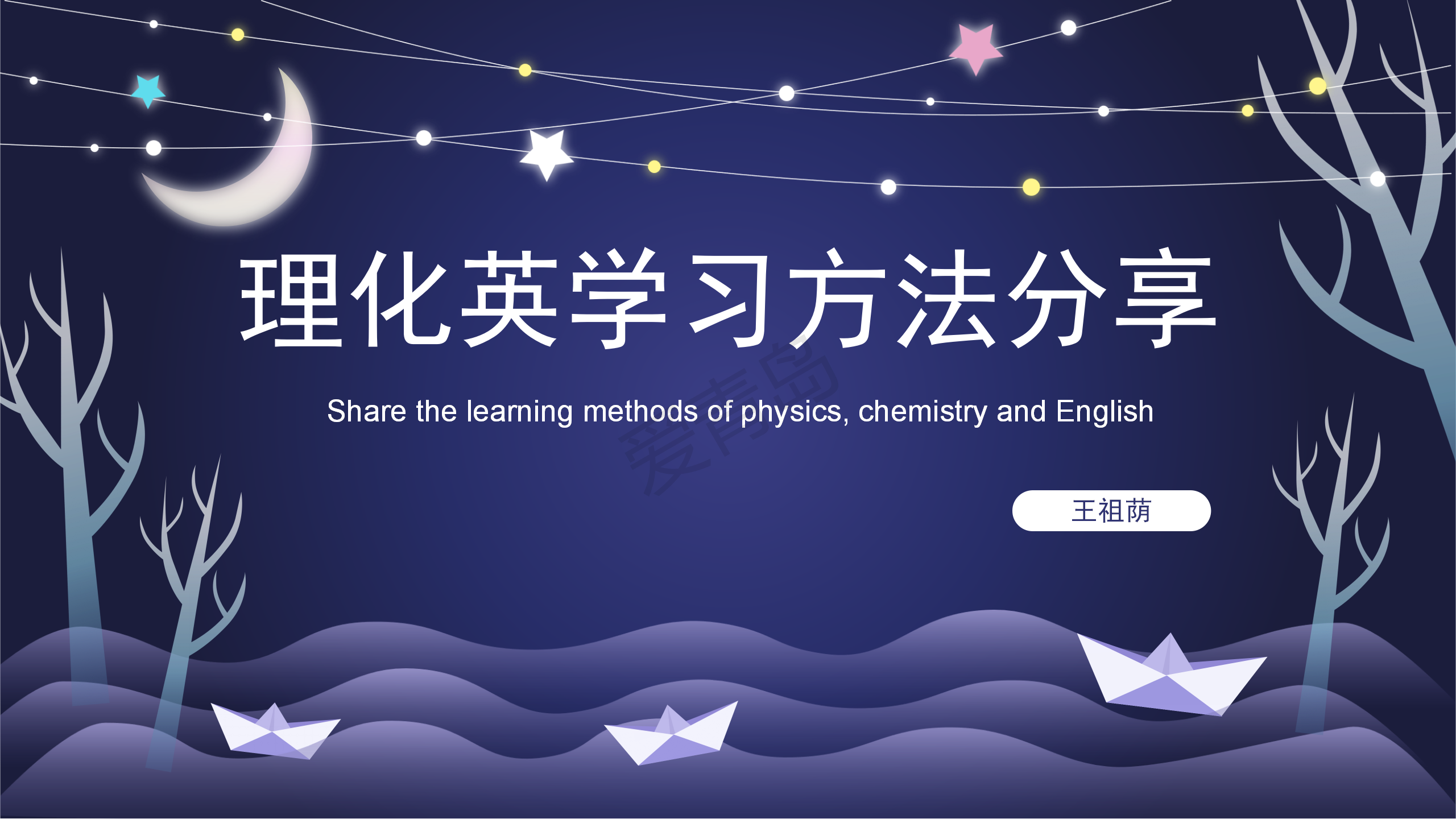 分享会|暑期分享会PPT大放送｜王祖荫