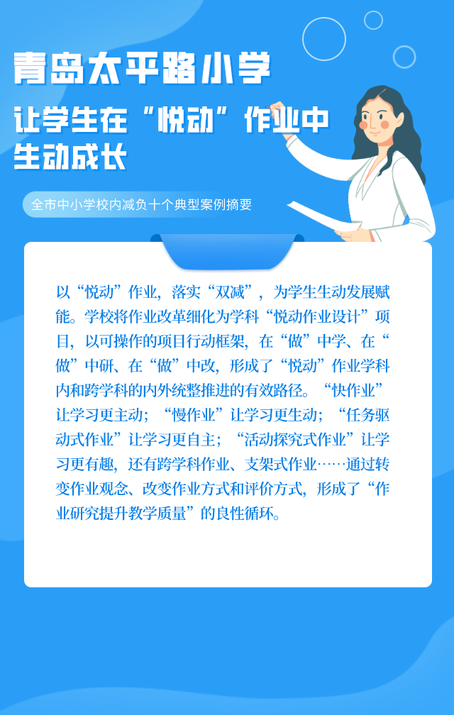 青岛市教育局公布“双减”十大案例!这些学校上榜
