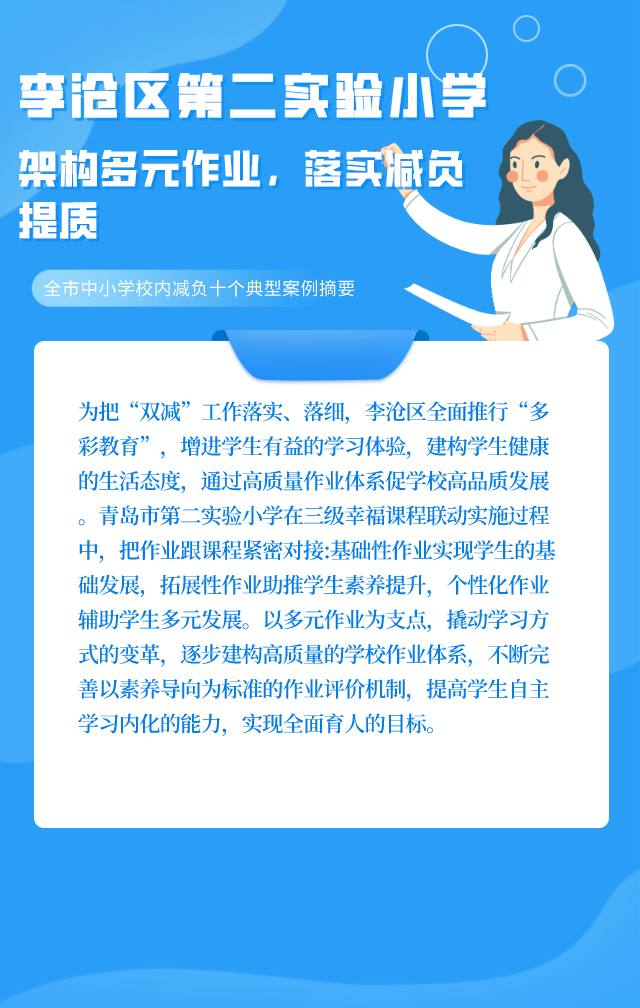 青岛市教育局公布“双减”十大案例!这些学校上榜